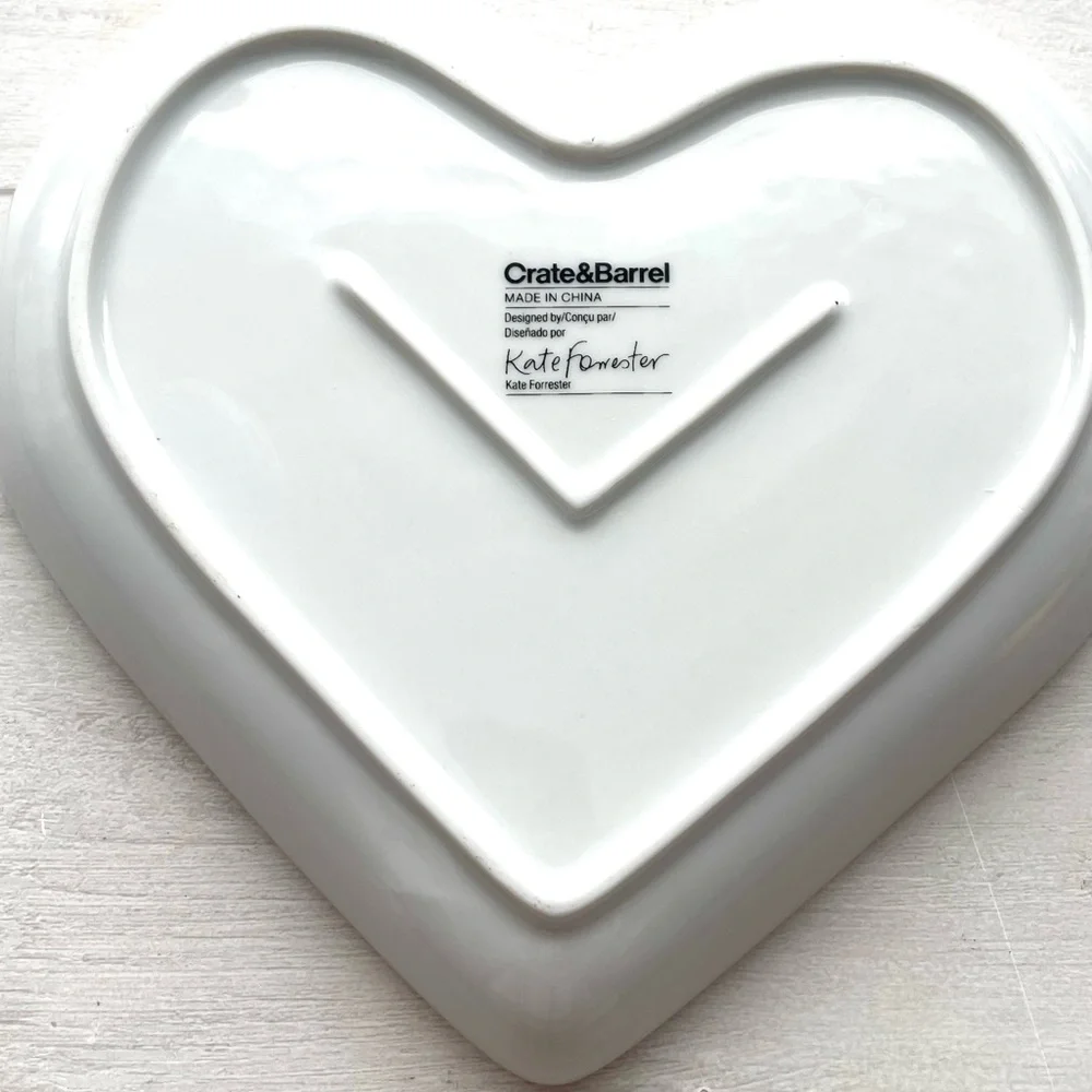 CRATE & BARREL KATE FORRESTER “I CHOOSE YOU” Ceramic Heart Plate VALENTINES DAY